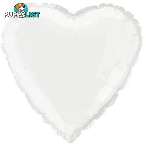 White Heart 45cm (18) Foil Balloon Packaged - 011179529612