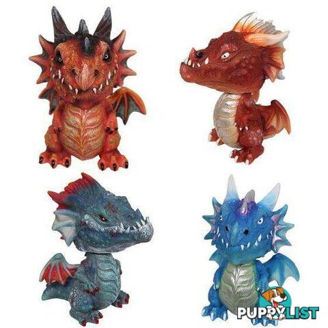 Bobble Head Fire Ice Dragon 12cm Assorted Designs - 9319844631037