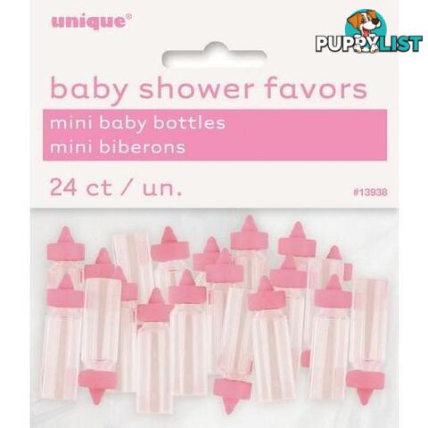 24 Mini Baby Bottles Pink - 011179139385