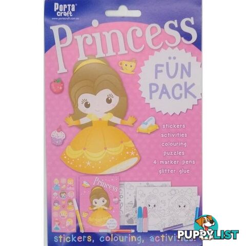 Princess Fun Pack Stickers Colouring and Activities - 9332365143742