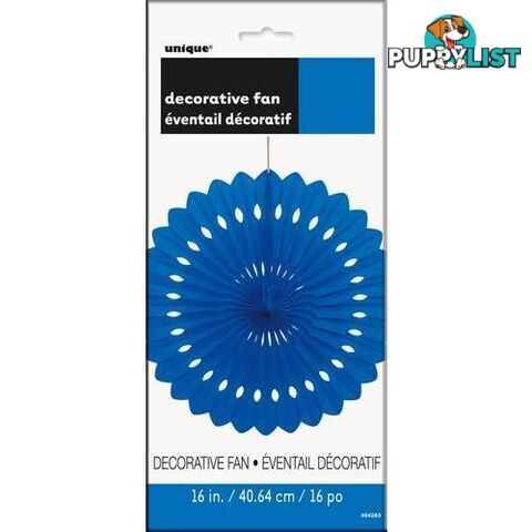 Decorative Fan Royal Blue 40cm (16) - 011179642632