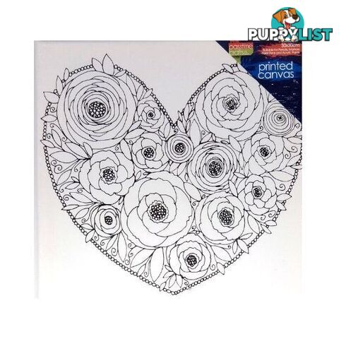 Printed Colour In Canvas 30x30cm Rose Heart - 800986