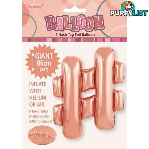 Rose Gold # Alphabet Foil Balloon 86cm (34) - 9311965429470