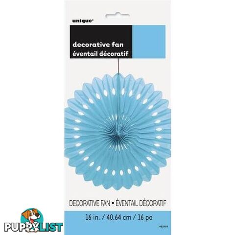 Decorative Fan Powder Blue 40cm (16) - 011179631919