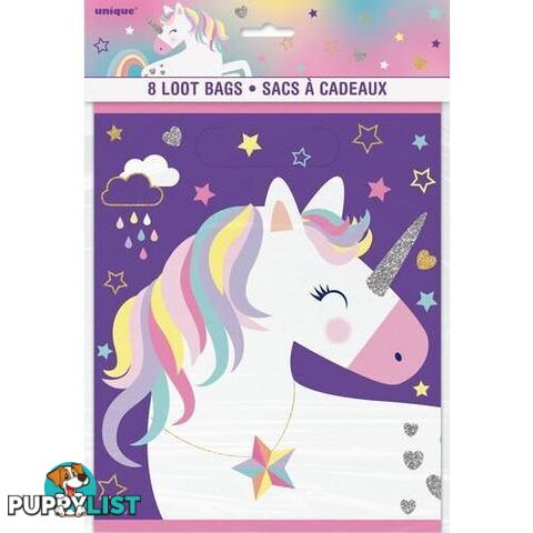 Unicorn Party 8 Loot Bags - 011179725069