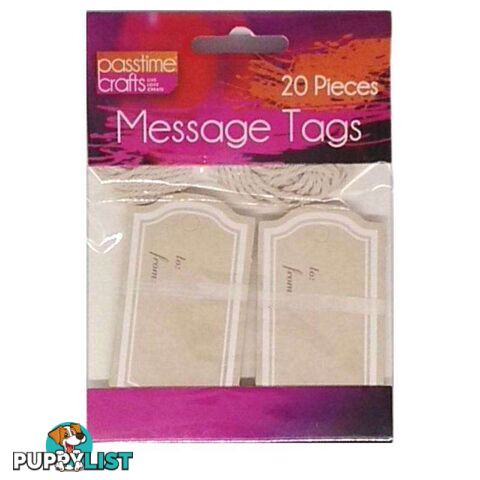 Message Tag Rectangular with Lines 20 Pack - 800343