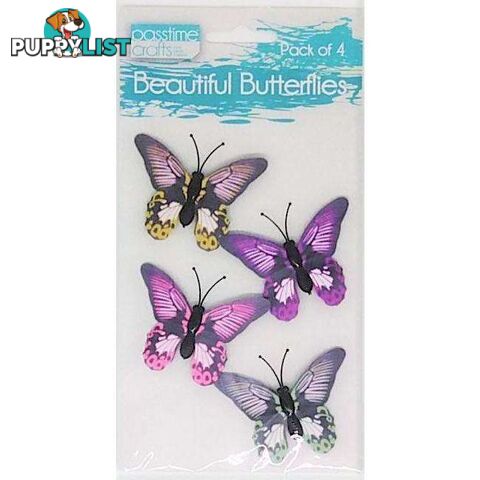 Butterflies 3 Asstorted Designs 4 Pack - 9348291013219