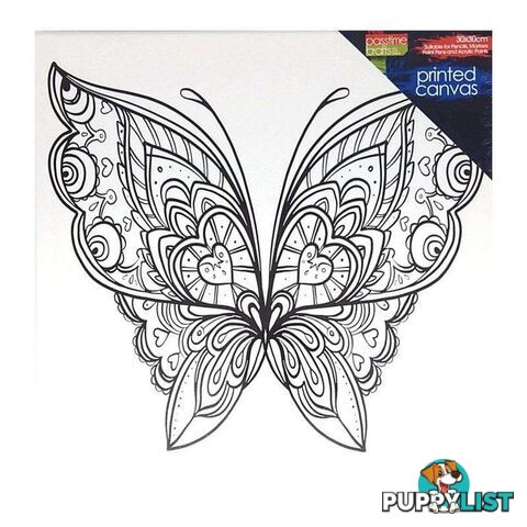 Colour-in Pre-printed Canvas Butterfly - 800497