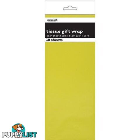 10 Tissue Sheets - Soft Yellow - 9311965062974