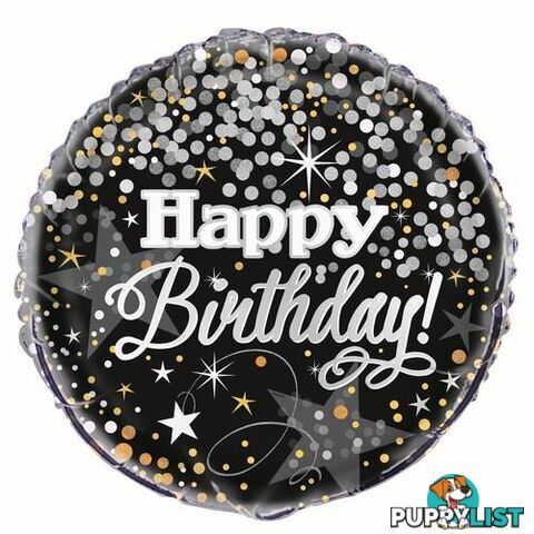 Glittering Birthday Happy Birthday 45cm (18) Foil Balloon Packaged - 011179582877