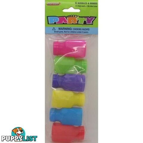 6 Bubbles & Wands - Assorted Colours - 9311965754404