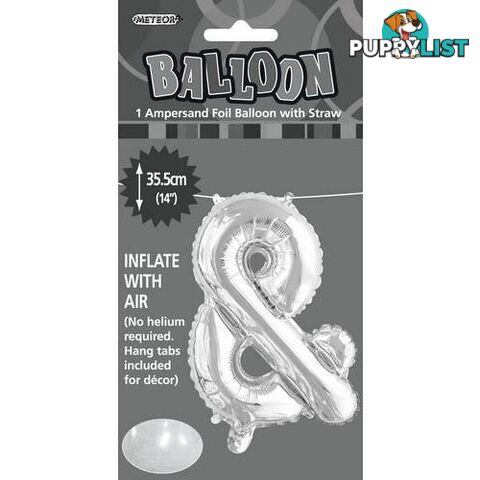 Silver & Alphabet Foil Balloon 35cm (14) - 9311965447061