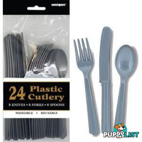 Silver 24 Assorted Cutlery - 011179033546