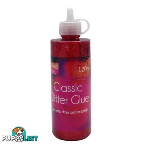 Metallic Glitter Glue Red 120ml - 800286