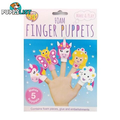 Foam Finger Puppet Kit 5Pk Assorted Designs - 800644