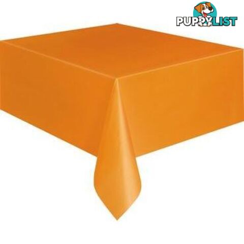 Pumpkin Orange Unique Plastic Tablecover Rectangle 137cm x 274cm (54 x 108) - 011179050970