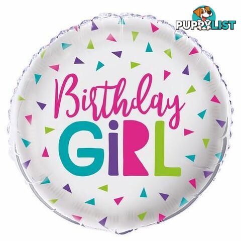 Confetti Birthday Girl 45cm (18) Foil Balloon Packaged - 011179540211