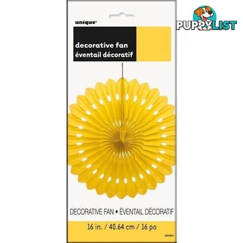 Decorative Fan Sunflower Yellow 40cm (16) - 011179642618