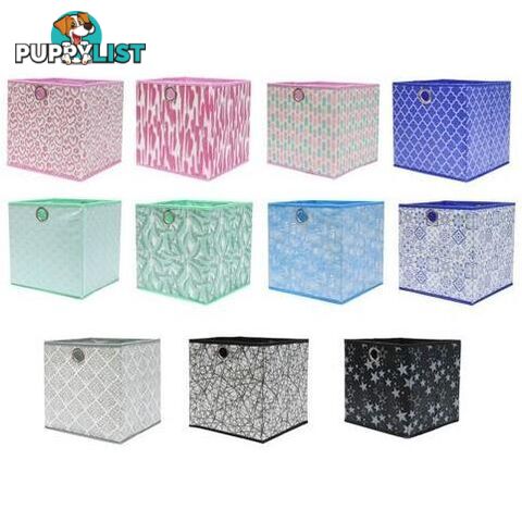 Collapsible Storage Cube 27x27x27cm Assorted Designs - 9333527602190