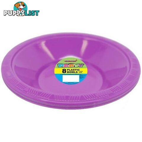 Pretty Purple 8 x 18cm (7) Plastic Bowls - 9311965343738