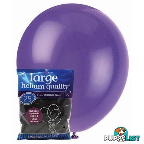 Purple - 25 x 30cm (12) Decorator Balloons - 9311965025467