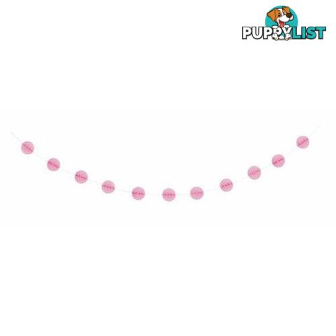 Honeycomb Ball Garland 2.13m (7) - Lovely Pink - 011179633753