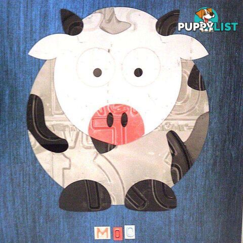 Kids Decor Canvas Prints - 40 x 40cm Cow - 800154