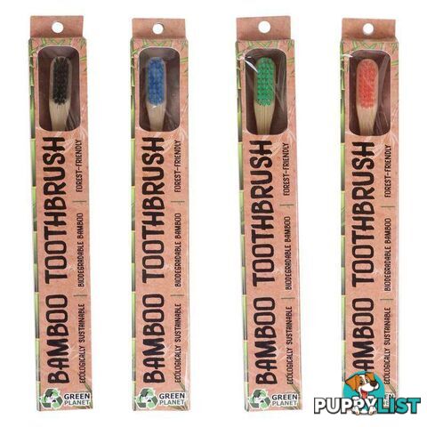 Bamboo Toothbrush Assorted Colours - 9328644054298