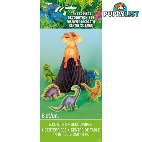 Dinosaur 6 Piece Volcano Centrepiece - 011179583096