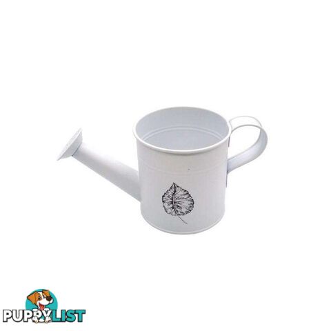 Watering Can Leaf Print White 10cm - 800609