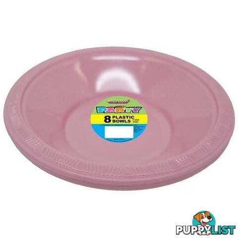 Lovely Pink 8 x 18cm (7) Plastic Bowls - 9311965320265