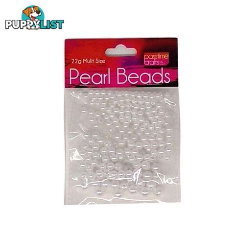 Pearl Beads 3 Assorted sizes 22g 3 Packs in 1 avail in White & Cream - 9348291000486