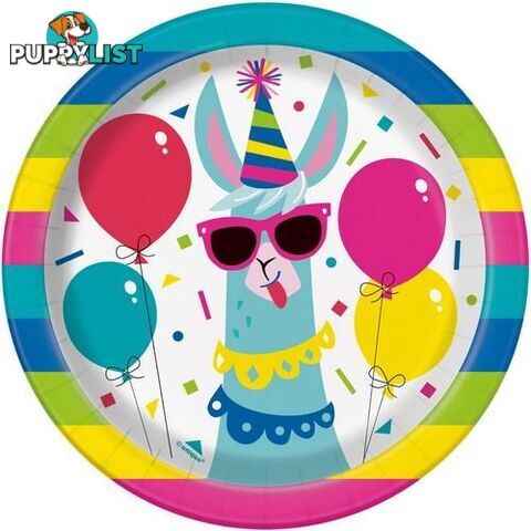 Llama Birthday 8 x 18cm (7) Paper Plates - 011179732241