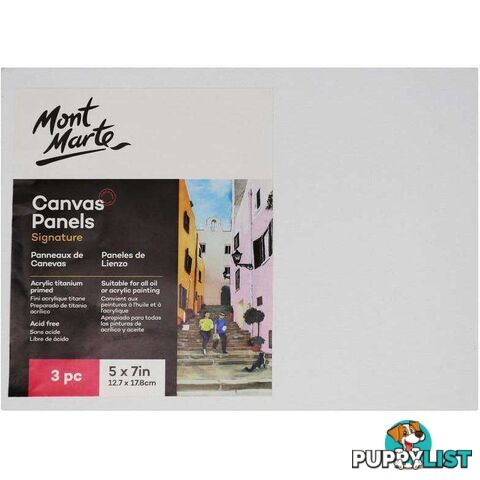 Mont Marte Canvas Panels 12.7x17.8cm 3Pk - 9328577006944