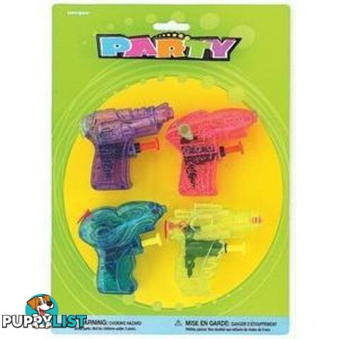 4 Glitter Water Pistols - 011179030637