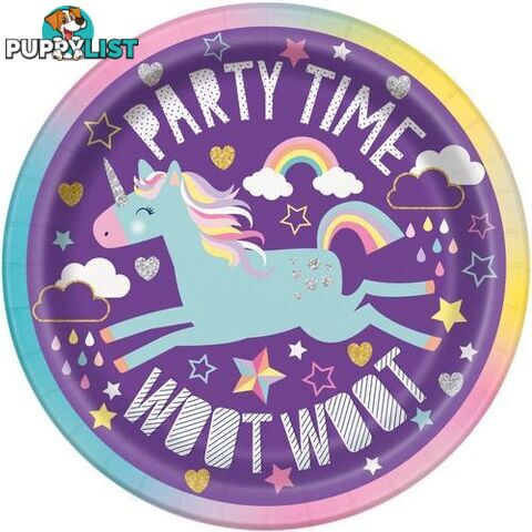 Unicorn Party 8 x 18cm (7) Paper Plates - 011179724949