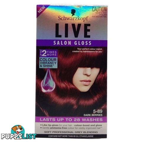 Schwarzkopf Live Salon Gloss Hair Colour 5 89 Dark Berries 3Pk - 900059