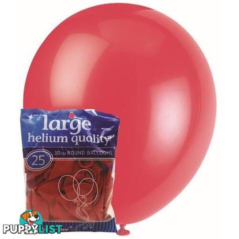 Strawberry Red - 25 x 30cm (12) Decorator Balloons - 9311965025320