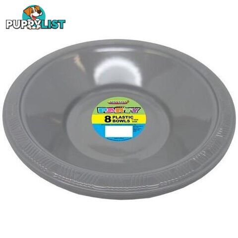 Silver 8 x 18cm (7) Plastic Bowls - 9311965343400