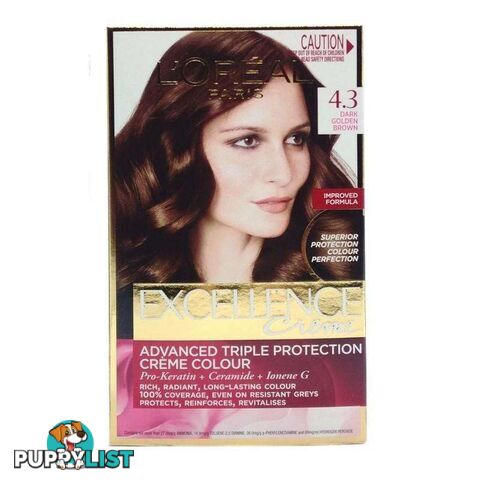 Loreal Excellence Creme Hair Colour Dark Golden Brown 3Pk - 900088