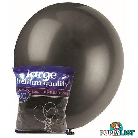 Black - 100 x 30cm (12) Decorator Balloons - 9311965012252