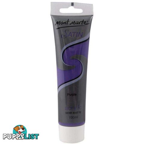 Mont Marte Satin Acrylic Purple Semi Matte 100ml - 9328577007378