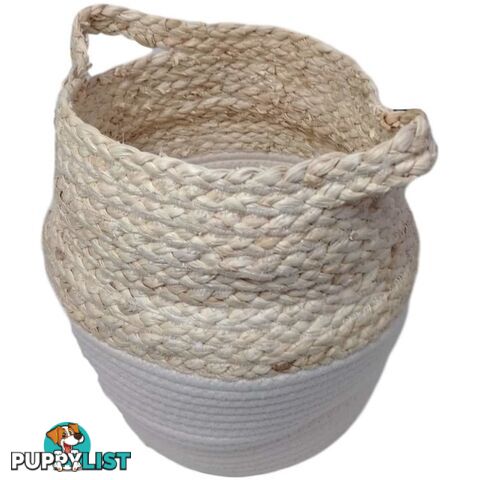 Maize With Cotton Rope Storage Basket 30Hx24W - 800884