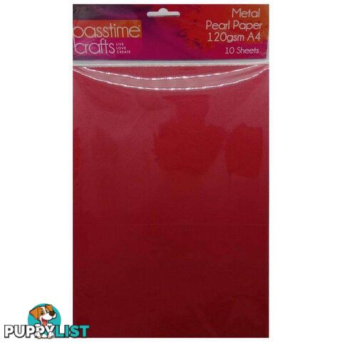 Metal Pearl Paper 120gsm A4 Red 10 Pieces - 800317