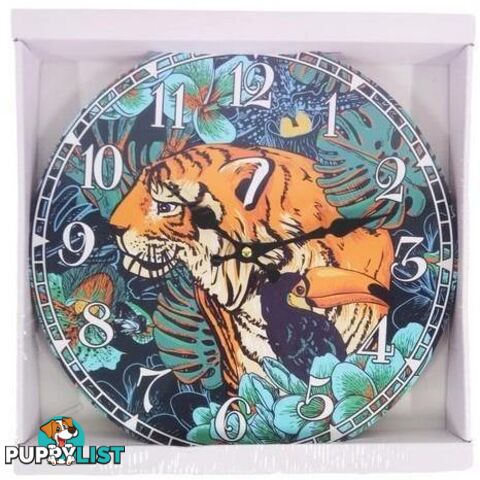 Decorative Print Wall Clock tiger 32cmD - 800833