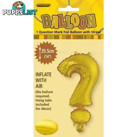 Gold ? Alphabet Foil Balloon 35cm (14) - 9311965447405