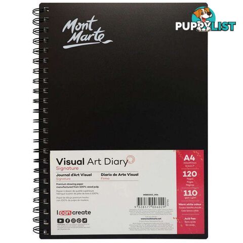 Signature Visual Art Diary 110gsm A4 120 Page - 9328577006029