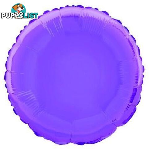 Purple Round 45cm (18) Foil Balloon Packaged - 011179533367