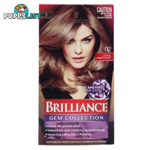 Schwarzkopf Brilliance Permanent Hair Colour 02 Cool Amethyst 3Pk - 900051