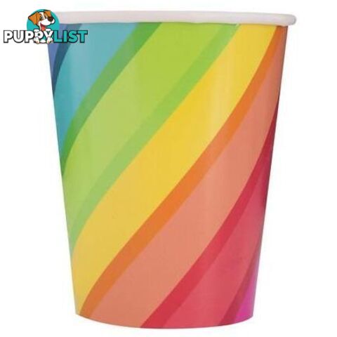 Balloons & Rainbow 8 x 270mL (9oz) Paper Cups - 011179731268